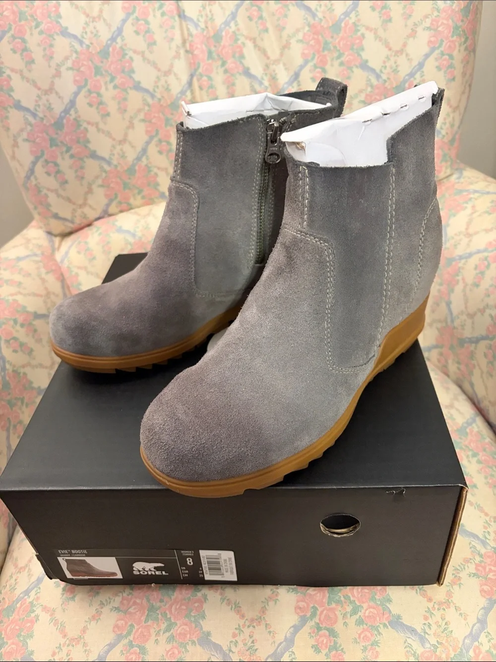 Sorel Evie Bootie Quarry Suede Size 8M
